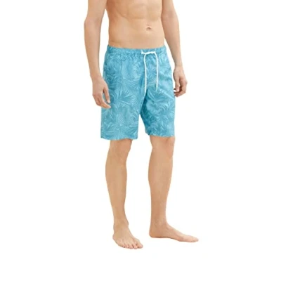 Abbildung von TOM TAILOR Herren Badeshorts mit Muster 1035051, 31477 blue tibetan stone leaf design, S