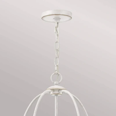 Abbildung von Quoizel QZ BRADBURY5 AWH Kronleuchter Bradbury E14 40W Stahl; altweiß B:63.6cm Ø63.6cm dimmbar höhenverstellbar