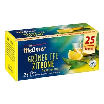 Abbildung von Meßmer Grüner Tee Zitrone I 25 Teebeutel Vegan Glutenfrei Laktosefrei