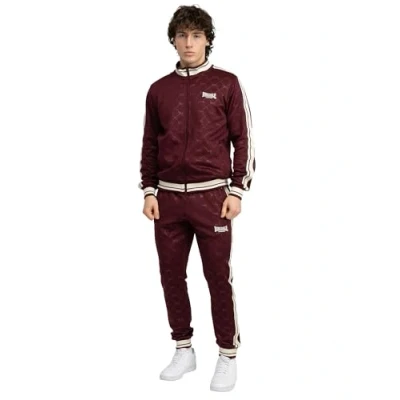Abbildung von Lonsdale Herren Trainingsanzug schmale Passform ASHWELL Oxblood/Ecru XL