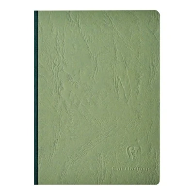 Abbildung von Clairefontaine 795463C Notizbuch / Kladde Age Bag DIN A5 14,8x21 cm, liniert 96 Blatt, 90g, geleimt mit Lederstruktur, bedruckten Vorsatzblättern, Grün, 1 Stück