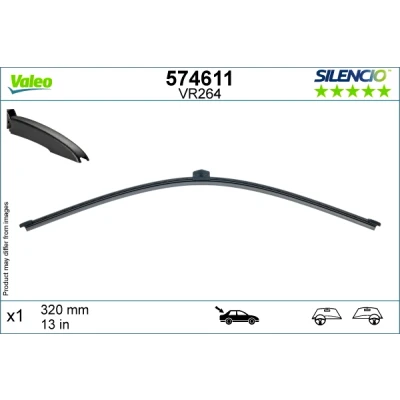 Abbildung von Scheibenwischer Valeo Silencio X.trm, Rear 574611 335mm hinten Rahmenlos AUDI: e tron, A1 Sportback, Q4 SUV, MERCEDES BENZ: A Klasse