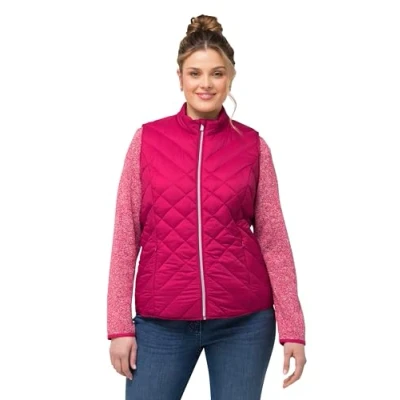 Abbildung von Ulla Popken Hyprar Water Repellent Weste, Damen, Größe: 42/44, Pink garnet