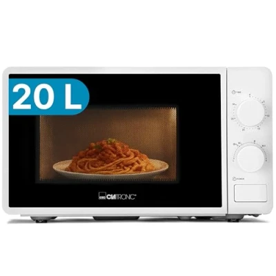 Abbildung von Clatronic Mikrowelle mit 20L Garraum &amp; Garraumbeleuchtung Microwave 6 Leistungsstufen Microwellengerät 30 Min. Timer Microwelle Ø24,5 cm Drehteller 700W MW 791 weiß