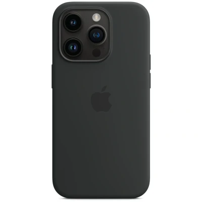 Abbildung von Apple iPhone 14 Pro Hülle MagSafe Silikon Original Soft Case/Backcover Handyhülle Schwarz