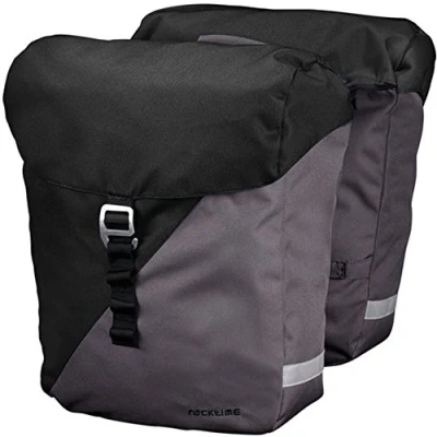 Abbildung von Racktime Doppelpacktasche Vida Doppeltasche Carbon schwarz Stone grau 24+Flicken
