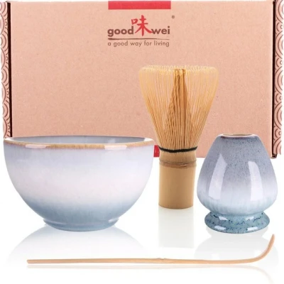 Abbildung von Goodwei Teeservice Matcha Set &quot;Moya&quot; 80 mit Teeschale, Matchabesen und Besenhalter (4 tlg), 1 Personen, Keramik