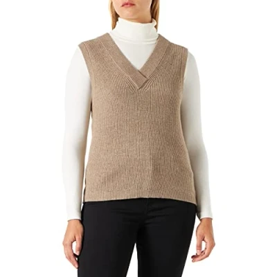 Abbildung von Object Objmalena Waistcoat Strickpullover, Damen, Größe: XS, Fossil