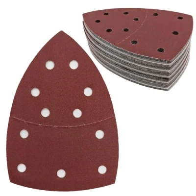 Abbildung von 50 Stück Schleifpapier Dreieckschleifer 11 Loch Schleifpads 240 Körnung Klett Mouse Schleifblätter für 155 x 108 mm