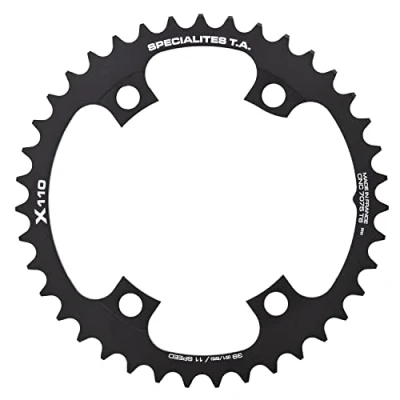 Abbildung von Spécialités TA Unisex Kettenblatt X110, 4 Arme, 110 Stück, 11 x Kettenblatt, schwarz, innen 44 Zähne.