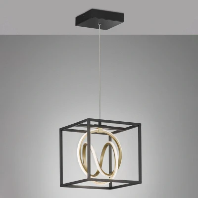 Abbildung von Fischer &amp; HonselPendelleuchte, Gisischwarz mattgoldfarbenL: 25,00 cm, B: cmAusl. Decke: 150,00 cmFernbedienungCCT, dimmbar Stufenlos1x LED 15,0 Watt 2700/65001900 lmEEG:F60913