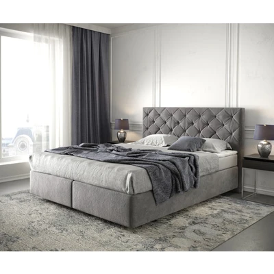 Abbildung von DELIFE Boxspringbett Dream Great, Mikrofaser Taupe 160x200 cm mit Matratze und Topper