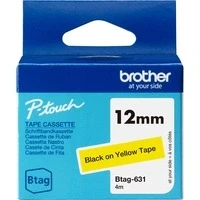 Abbildung von Brother Original Btag 631 Schriftband 12 mm, 4 m lang, schwarz/gelb