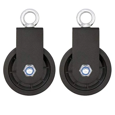 Abbildung von LFJ 90mm Seilrolle mit U Haltebügel, Block Umlenkrollen für Seile DIY Gym Fitnessgeräte Kabelmaschine Drahtseilrolle, 2PCS