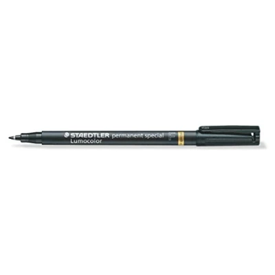Abbildung von STAEDTLER 319 F 9 Folienstift Lumocolor special Spitze, circa 0.6 mm, permanent, schwarz, 10 Stück im Kartonetui, VE