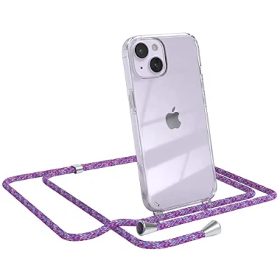 Abbildung von EAZY CASE Handykette kompatibel mit iPhone 14 Handyhülle Umhängeband, Handykordel Schutzhülle, Silikonhülle, Hülle Band, Stylische Kette für Smartphone, Unicorn