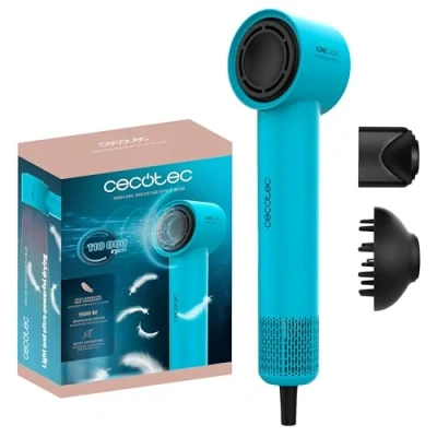 Abbildung von Cecotec Ionicare Rockstar Style Blauer Haartrockner, sehr kompakter, eichter Motor 1500W, 110000 U/min, Ionengenerator, 4 Temperaturen, 3 Geschwindigkeiten, leise: Brushless Technologie