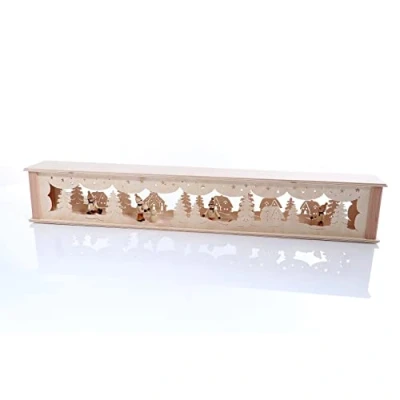 Abbildung von Rudolphs Schatzkiste Schwibbogenerhöhung mit Winterkinder und Beleuchtung BxHxT 72x10x10cm NEU Lichterbogen Fensterbogen Spitzbogen Erzgebirge Seiffen Weihnachten Licht Holz Dekoration