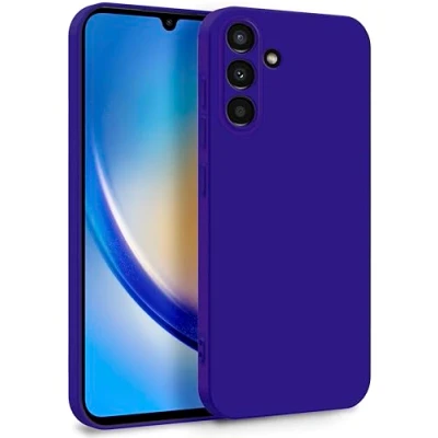 Abbildung von MyGadget Hülle für Samsung Galaxy A34 5G Zweilagige Handyhülle mit Kameraschutz Cover Innenfutter &amp; Silikon außen Dunkel Lila