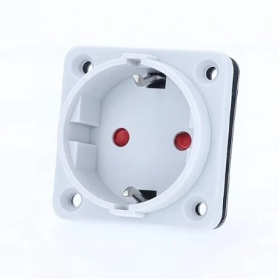 Abbildung von as Schwabe Einbausteckdose 50 x mm Flanschmaß Schutzkontaktsteckdose 230 V, 16 A Steckdose zum Einbauen IP20 Innenbereich Für Camping und Caravan grau 45084