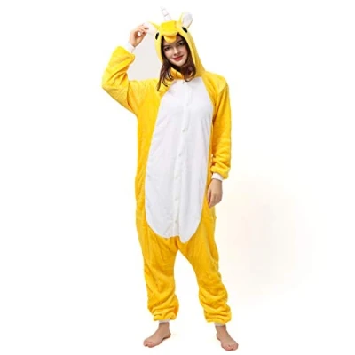 Abbildung von Katara Partyanzug Einhörner Jumpsuit Onesie Erwachsenen Kostüm S XL, Karneval Kostüm, Kigurumi Einhorn Gelb M (155 165cm)