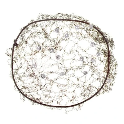 Abbildung von QHP Haarnetz Invisible Pearl mit Perlen besetzt (Braun)