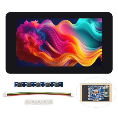 Abbildung von Waveshare 7inch Touchscreen Kit for Raspberry Pi Zero Series Motherboard, 1024 x 600 Pixels, 5 Point Capacitive Touch, 170 Viewing Angle IPS Diaplay Panel, Easy to Build All in one Mini Computer