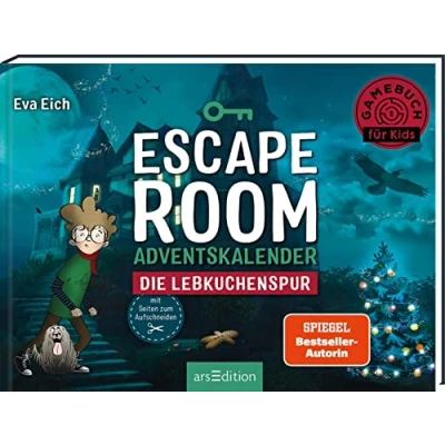 Abbildung von Escape Room Adventskalender. Die Lebkuchenspur: Gamebuch für Kids mit Seiten zum Aufschneiden Der neue Adventskalender von Eva Eich Kinder 24 Rätseln