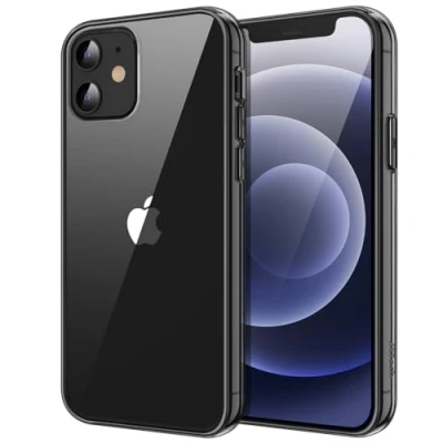 Abbildung von JETech Hülle für iPhone 12/12 Pro 6,1 Zoll, Nie Vergilbung Handyhülle Schutzhülle Case Cover mit Anti kratzt Transparente und Rückseite (Schwarz)