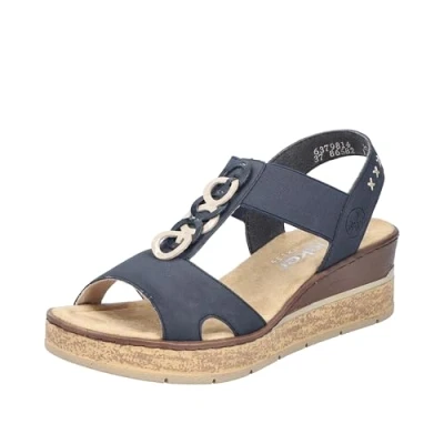 Abbildung von Rieker Plateausandalette, Damen, Größe: 42, Pazifik cliff marine Schuhe