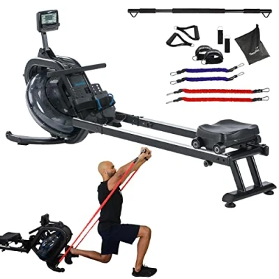 Abbildung von Wasser Rudergerät Nemo IV Fitness Aufstellbar + MULTI WIDERSTANDSBÄNDER SET