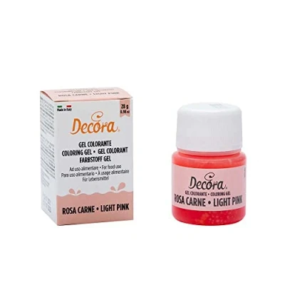 Abbildung von DECORA, 9600823 Lebensmittelfarbgel, Ideales Gel Lebensmittelfarbe für Überzüge und Dekorationen, Erzeugt intensive leuchtende Farben, Hergestellt in Italien, 28 Gramm, Farbe Fleischrosa.