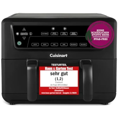 Abbildung von Cuisinart XXL 10.4L Zweizonen Heißluftfritteuse PFAS Frei Chemiekalien frei, Braten, Grillen, Backen, Dehydrieren und Warmhalten 2 kammern x 5.2L 8+ portionen Spülmaschinenfeste Teile