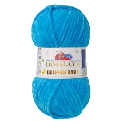 Abbildung von Strickfein Himalaya Dolphin Baby Wolle Garn Baumwolle Strickwolle zum Stricken häkeln (80326 Blau)