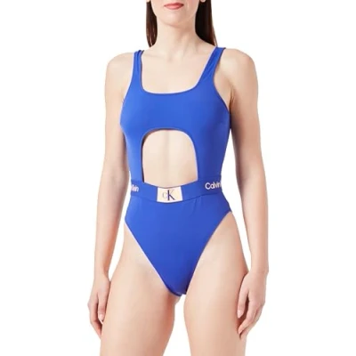 Abbildung von Calvin Klein Swimwear CUT OUT ONE Piece Badeanzug, Damen, Größe: Large, Midnight lagoon