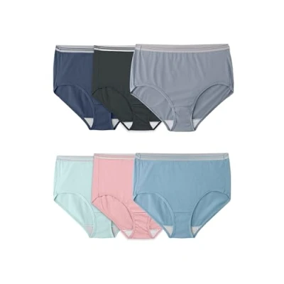 Abbildung von Fruit of the Loom Damen Fit for Me Heather Slip, 6er Pack Unterwäsche, Sortiert, 11