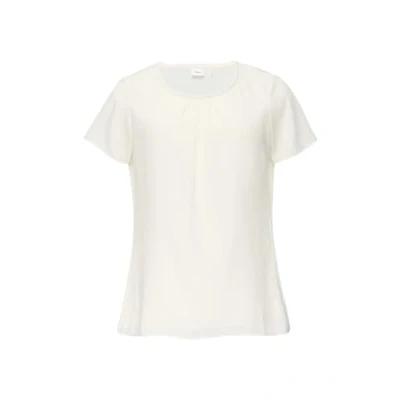 Abbildung von s.Oliver Black Label Raffung Bluse, Damen, Größe: 42, Ecru