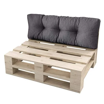 Abbildung von sunnypillow Rückenkissen Palettenkissen gesteppt 120 x 40 15 cm, Anthrazit