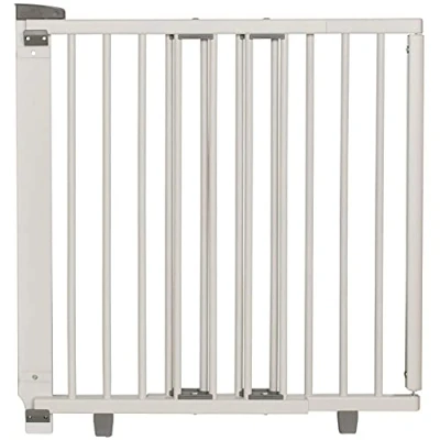 Abbildung von Geuther 2734+ schwenkbares Türschutzgitter Passung: 86 cm 133 TÜV/GS zertifiziert Treppenschutzgitter zum Bohren hohes Babygitter stufenlos einstellbar Sicherheitsverschluss Weiß