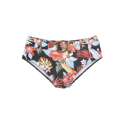 Abbildung von s.Oliver Highwaist Bikinihose, Damen, Größe: 36, Schwarz bedruckt
