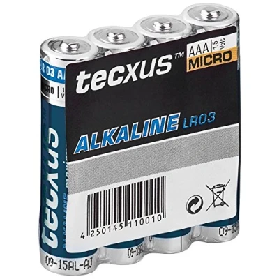 Abbildung von Tecxus AAA Batterie Alkaline Maximum 4er Pack Micro Batterien * 7 Jahre hitze und kältebeständig 1200 mAh