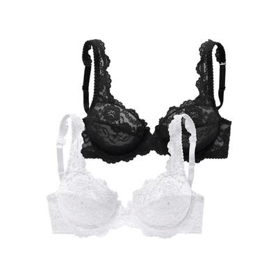 Abbildung von Lascana WIRE BRA 2 PACK Bügel BH, Damen, Größe: 100C, White/black