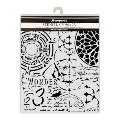 Abbildung von Stamperia Thick Stencils for Scrapbooks, Albums, Cards, Bullet Journalling, and More, Flexible Material, Easy to Clean, Perfect Hobbies, Crafts Gifting (Master of Magic, Gothic Texture)