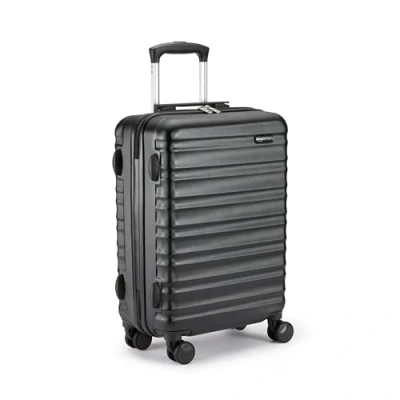 Abbildung von Amazon Basics Hartschalen Trolley mit Schwenkrollen 55cm Handgepäck Größe, für Ryanair und die meisten anderen Billigfluglinien genehmigt, Schwarz