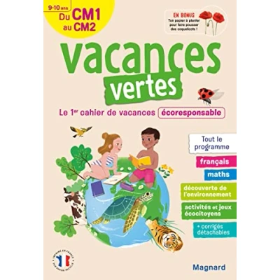 Abbildung von cahier de vacances 2025, du CM1 vers Le CM2 9 10 ans vertes: premier écoresponsable