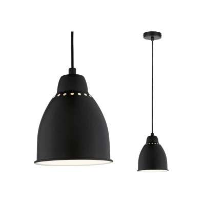 Abbildung von Paulmann 79763 Pendelleuchte Neordic Hilla max. 40 Watt Hängeleuchte Schwarz Pendellampe ohne Leuchtmittel Metall E27