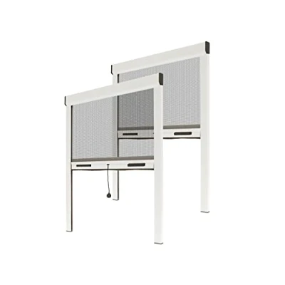 Abbildung von Fliegengitter Insektenschutzrollo Aluminium für Fenster Weiss, B150x H 230 cm Fiberglas Fliegengitternetz Fliegengitterrollo Insektenschutz