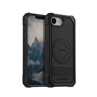 Abbildung von Rokform Robuste Schutzhülle kompatibel mit dem iPhone 16e, magnetische Hülle RokLock Drehverschluss, sturzgeprüfte Rüstung (schwarz)