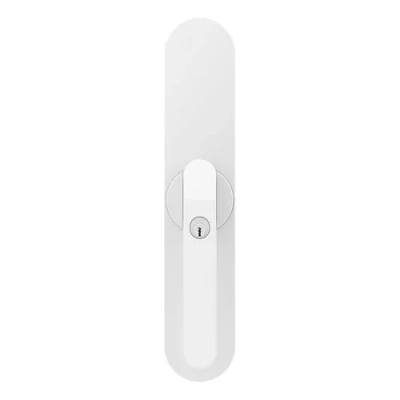 Abbildung von ABUS Fensterantrieb WINTECTO One Smarter Fenstergriff für Fenster, Balkon und Terrassentür mit Alarmfunktion einfache Montage ohne Bohren Weiß, verschiedenschließend