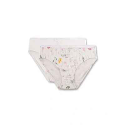 Abbildung von Sanetta Mädchen Rioslip (Doppelpack) beige Blumen Hochwertige und nachhaltige Unterhose für aus Baumwoll Modal Mix. 140